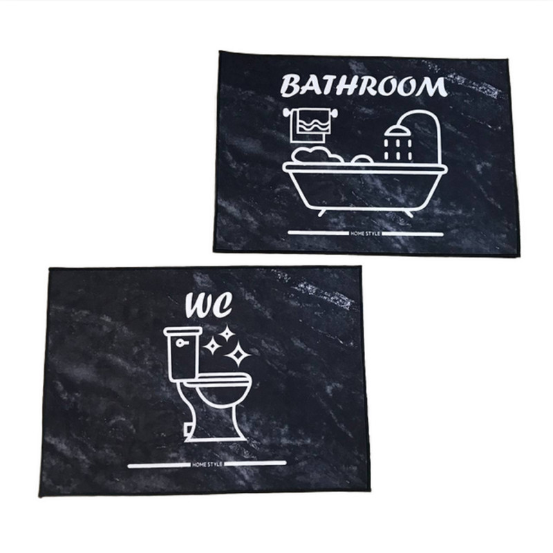 پادری مدل چاپی طرح سنگی شکل‌دار سایز 50x70 سانتی‌متر مجموعه 2 عددی