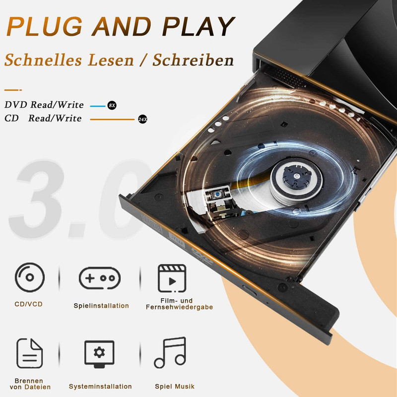 درایو DVD اکسترنال هایکرن مدل USB 3 touch Drive