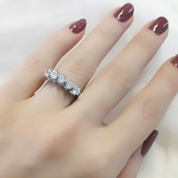 انگشتر نقره زنانه مدل پنج سنگ