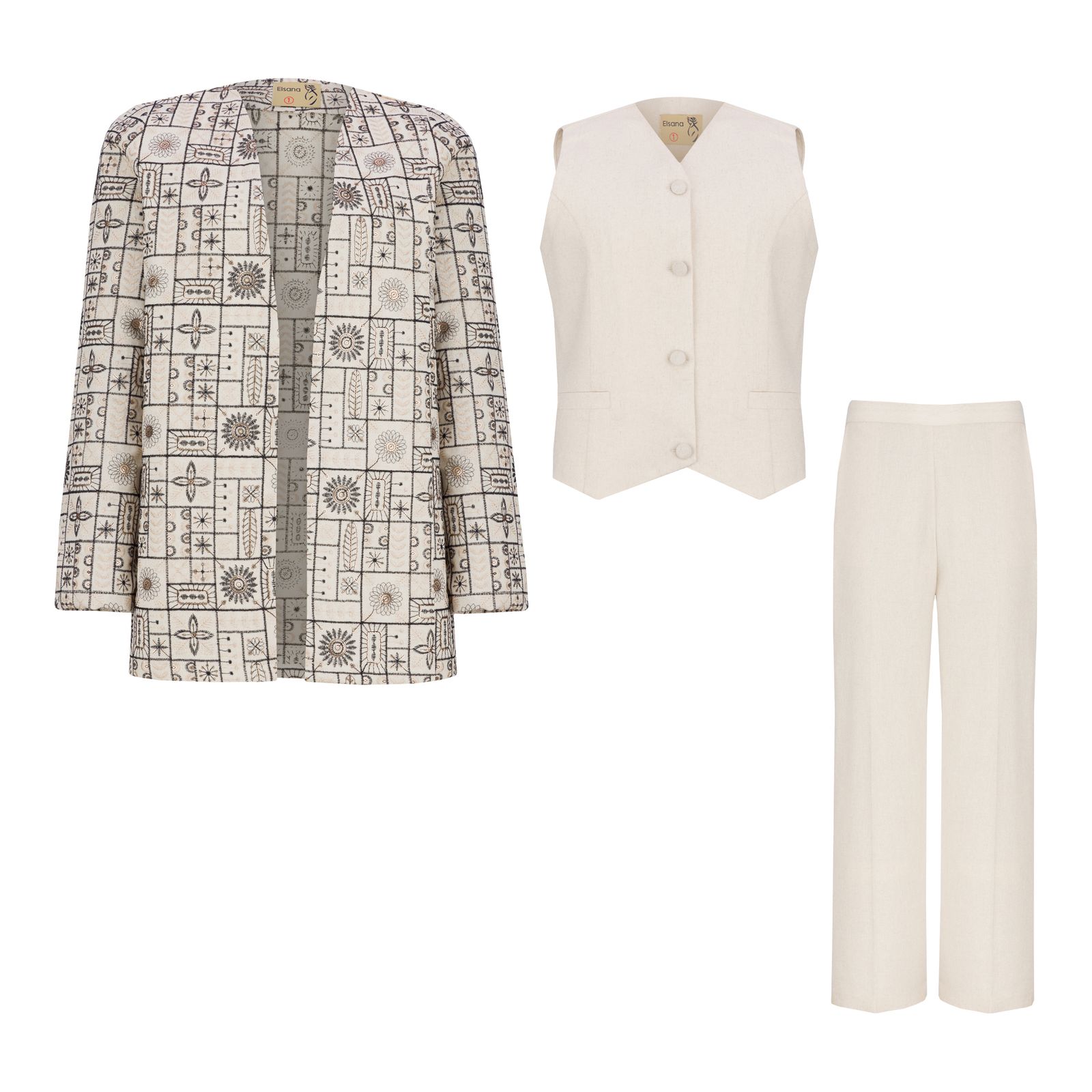 ست سه تکه لباس زنانه السانا مدل آینام کد 206525 -  - 1