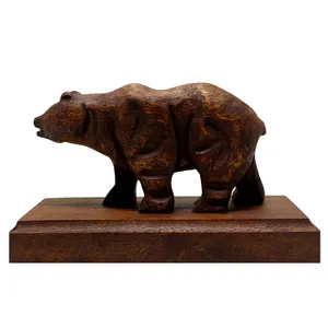 مجسمه چوبی طرح خرس مدل SR 541