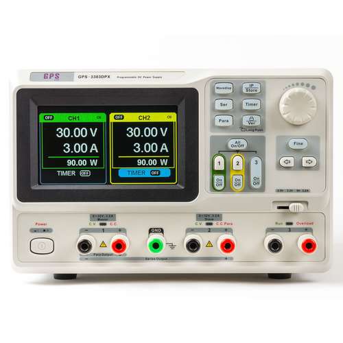 منبع تغذیه جی پی اس لیمیتد مدل GPS-3303DPX قابل برنامه ریزی 30 ولت 3 آمپر دوبل