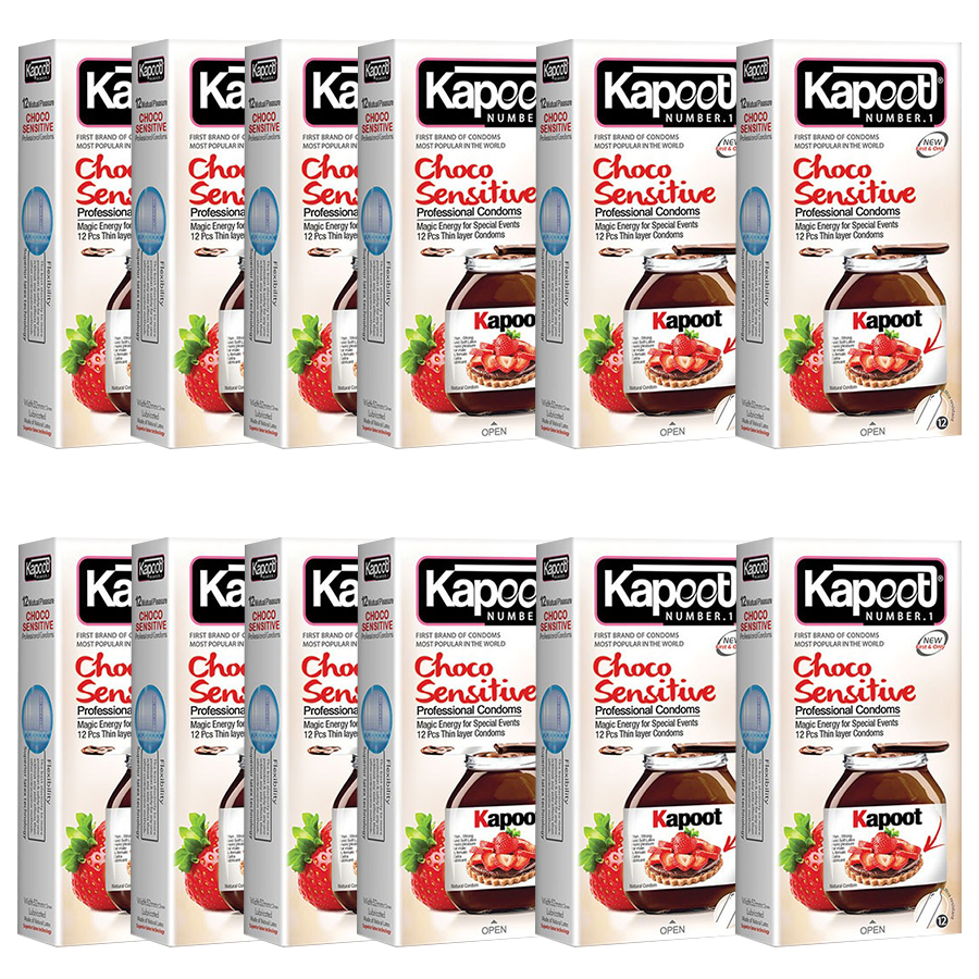 کاندوم کاپوت مدل CHOCO SENSETIVE بسته 12 عددی
