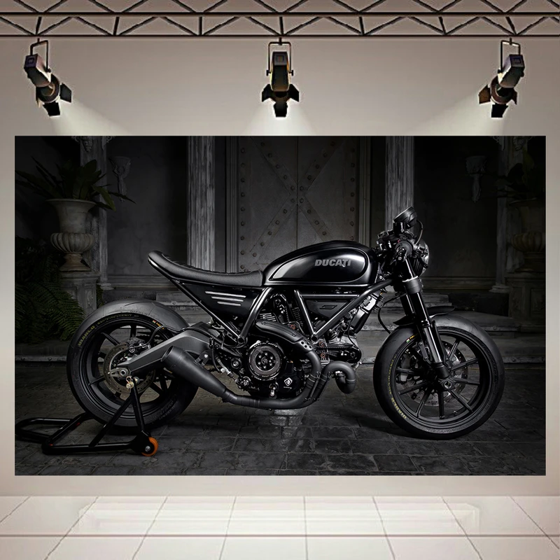 تابلو بوم طرح موتور مدل Ducati Black Scrambler کد AR2182