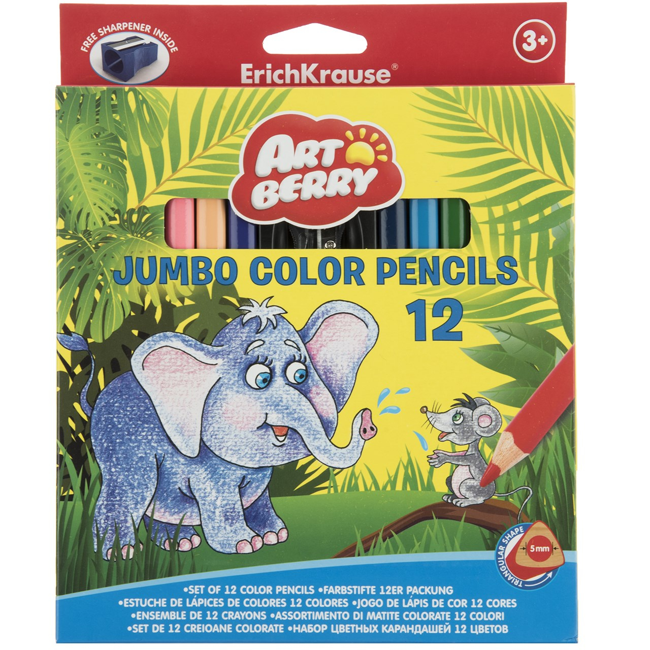 مداد رنگی 12 رنگ اریک کراوزه مدل Jumbo