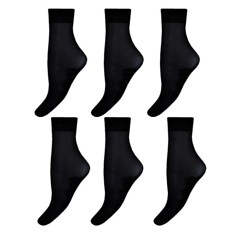 جوراب زنانه مدل کفه دار نیمه ضخیم بسته 6 عددی