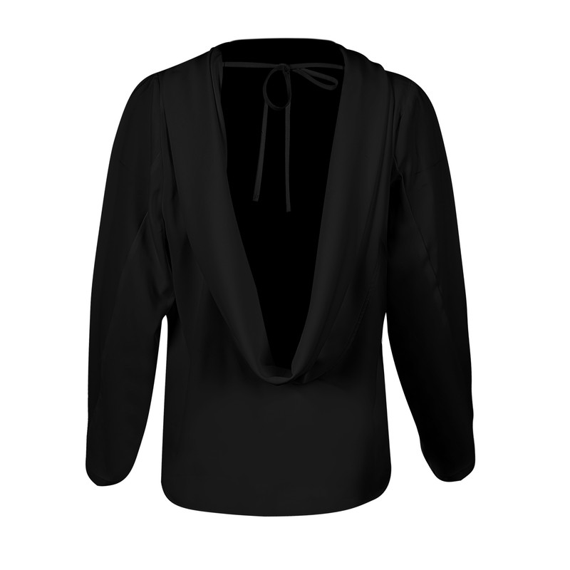 بلوز آستین بلند زنانه سرژه مدل  204628 رنگ مشکی