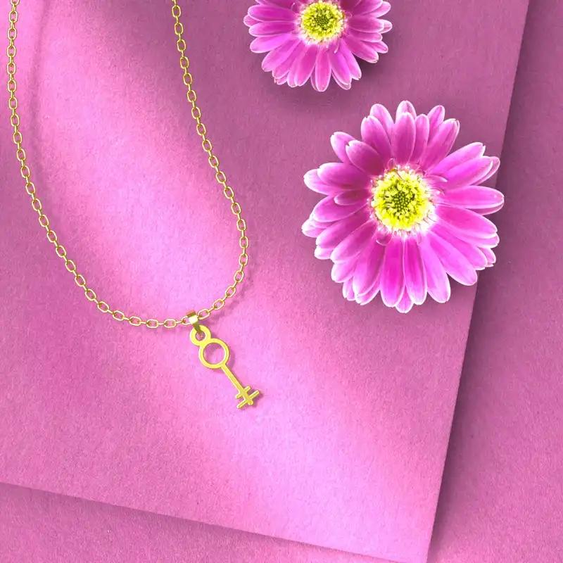 گردنبند طلا 18 عیار زنانه مدوپد مدل کلید کد F3-1-1097