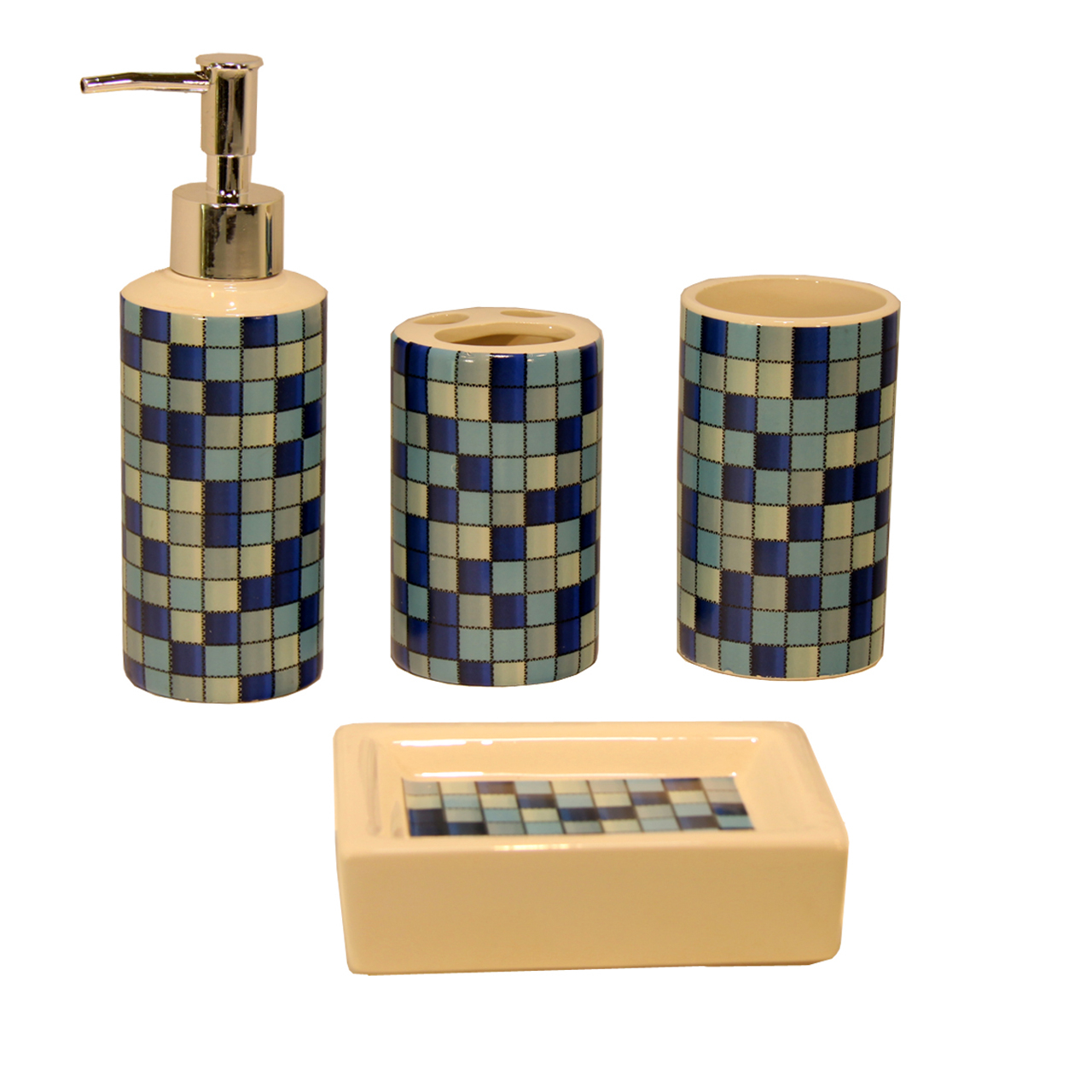 ست سرویس بهداشتی طرح شطرنجی کد VA1000-220