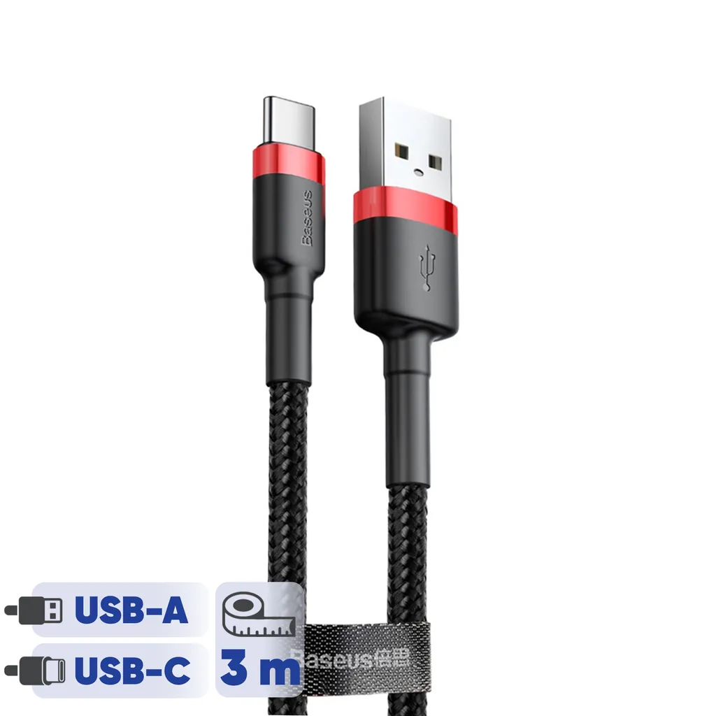 کابل تبدیل USB به USB-C باسئوس مدل CATKLF-U91 Cafule طول 3 متر