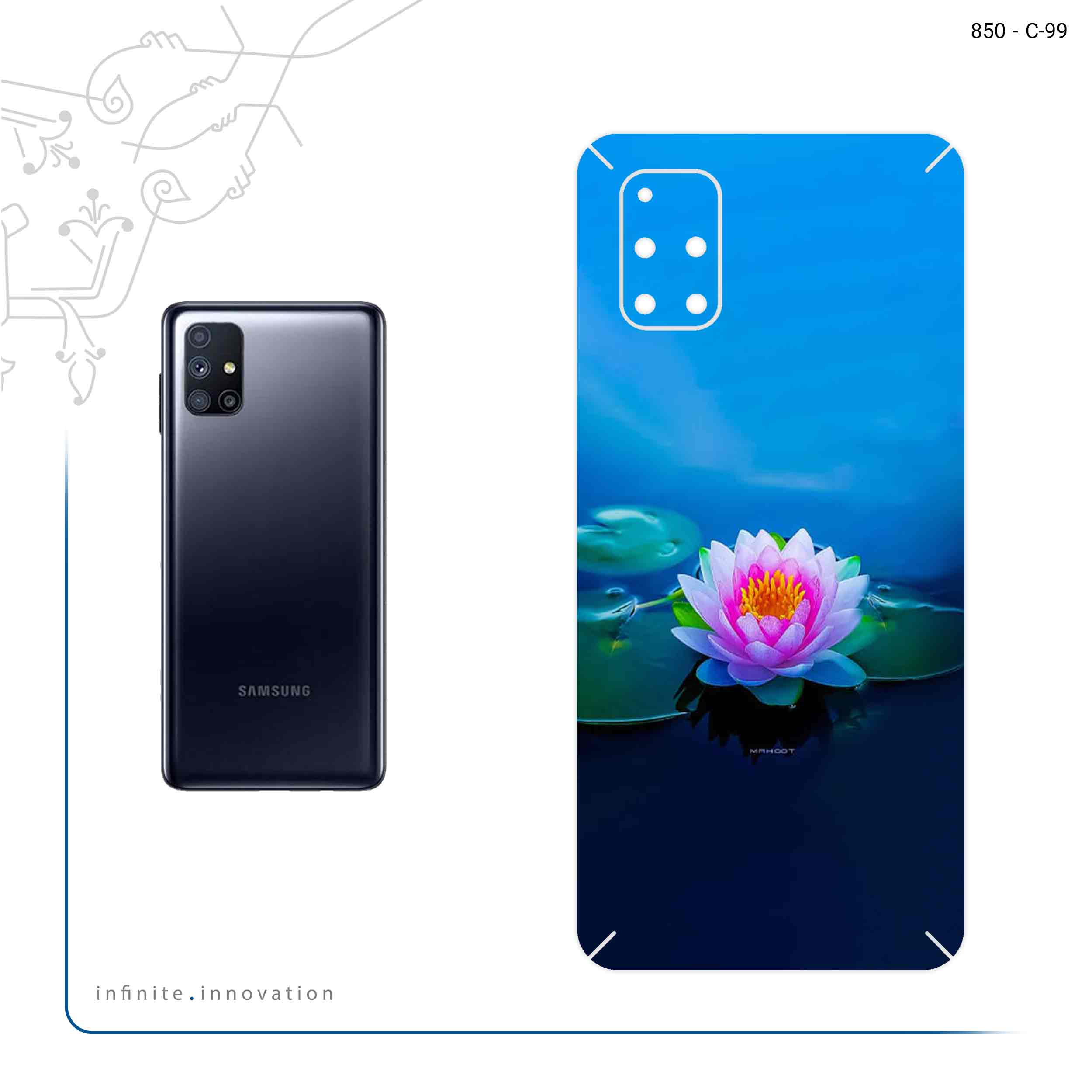 برچسب پوششی ماهوت مدل Lotus مناسب برای گوشی موبایل سامسونگ Galaxy M51