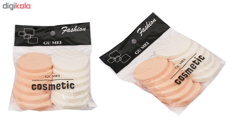 بسته 12 عددی پد های آرایشی مدل Cream and White