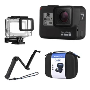 دوربین فیلم برداری ورزشی گوپرو مدل HERO7 Black Quick Stories به همراه قاب ضدآب و مونوپاد 3Way و کیف پلوز