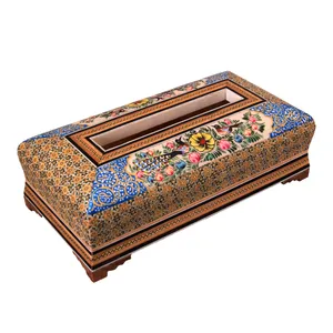 جعبه دستمال کاغذی خاتم کاری کد 3-70021