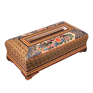 جعبه دستمال کاغذی خاتم کاری کد 4-70021