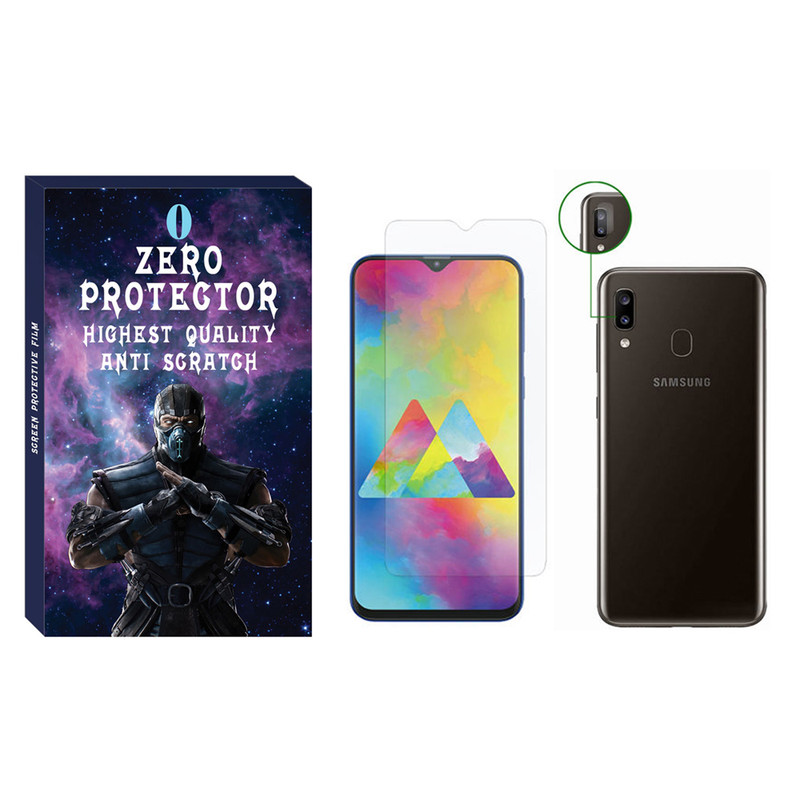  محافظ صفحه نمایش زیرو مدل SDHZ-01 مناسب برای گوشی موبایل سامسونگ Galaxy A20 به همراه محافظ لنز