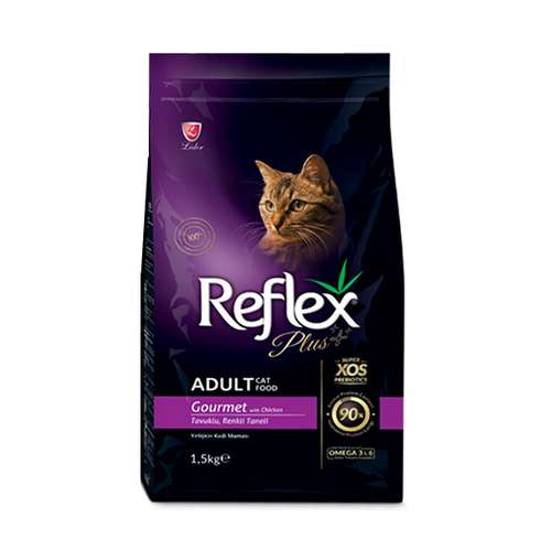 غذای خشک گربه بالغ رفلکس مدل گورمت مرغ وزن 1.5 کیلوگرم