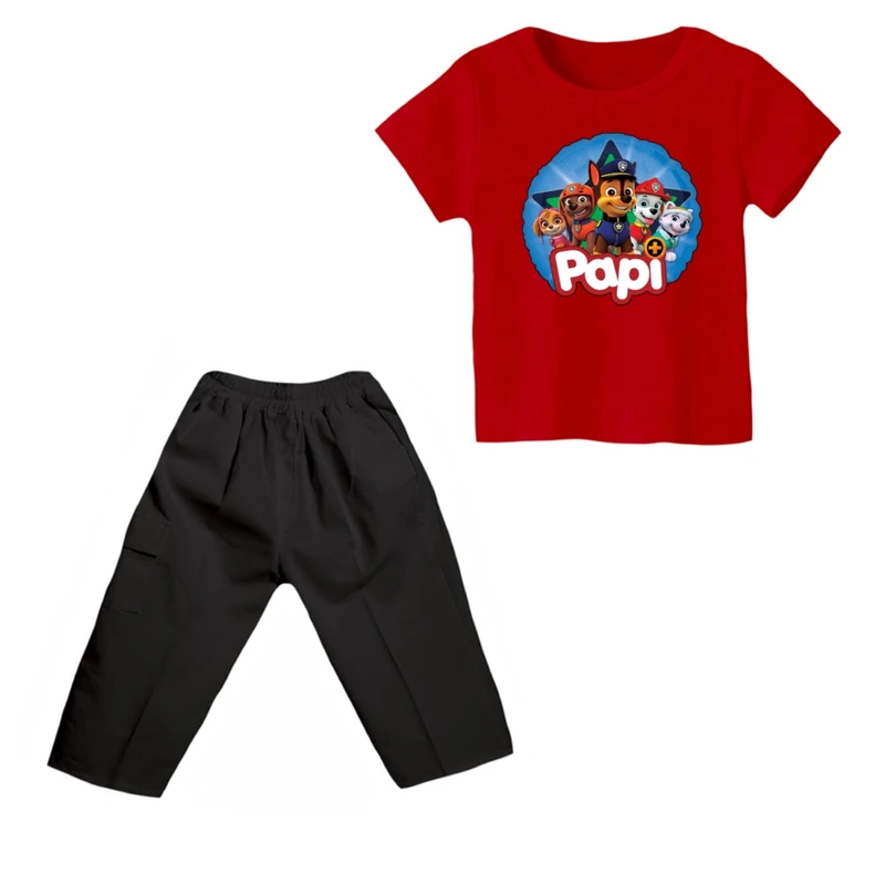 ست تی شرت و شلوارک پسرانه مدل سگ نگهبان کد 6