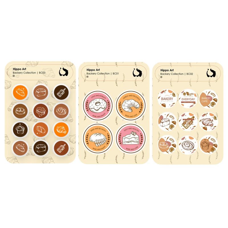 برچسب هیپو آرت مدل نان و شیرینی بسته سه عددی