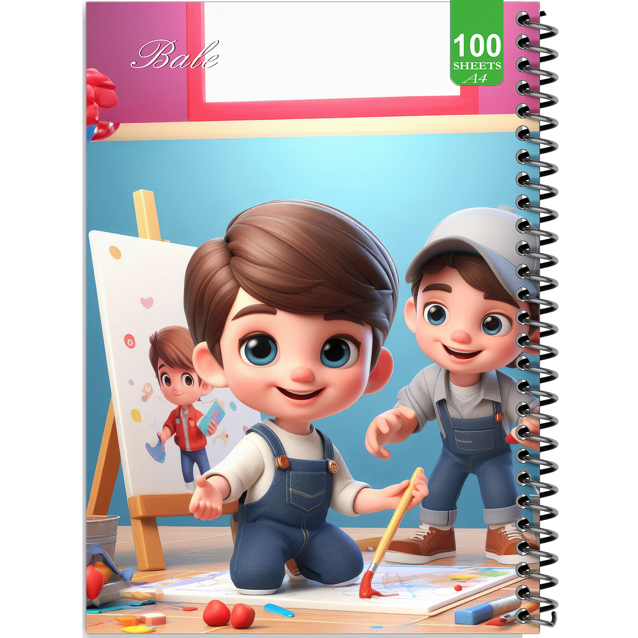 دفتر نقاشی 100 برگ بله مدل رحلی طرح فانتزی اتاق کودک کد A4-N406