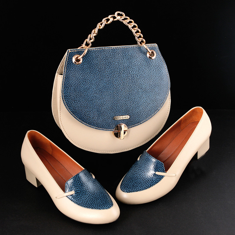 ست کیف و کفش زنانه چرم یلسان مدل دلاریس کد KELARA-SHT-927-sor