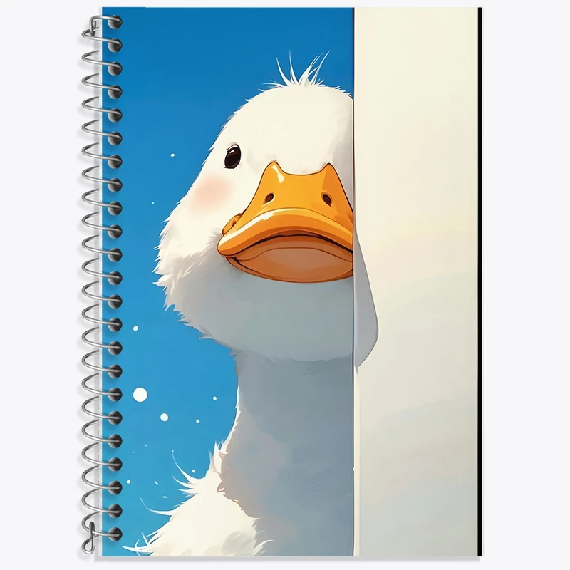 دفتر زبان 50 برگ خندالو مدل دو خط طرح اردک کیوت کد N3823