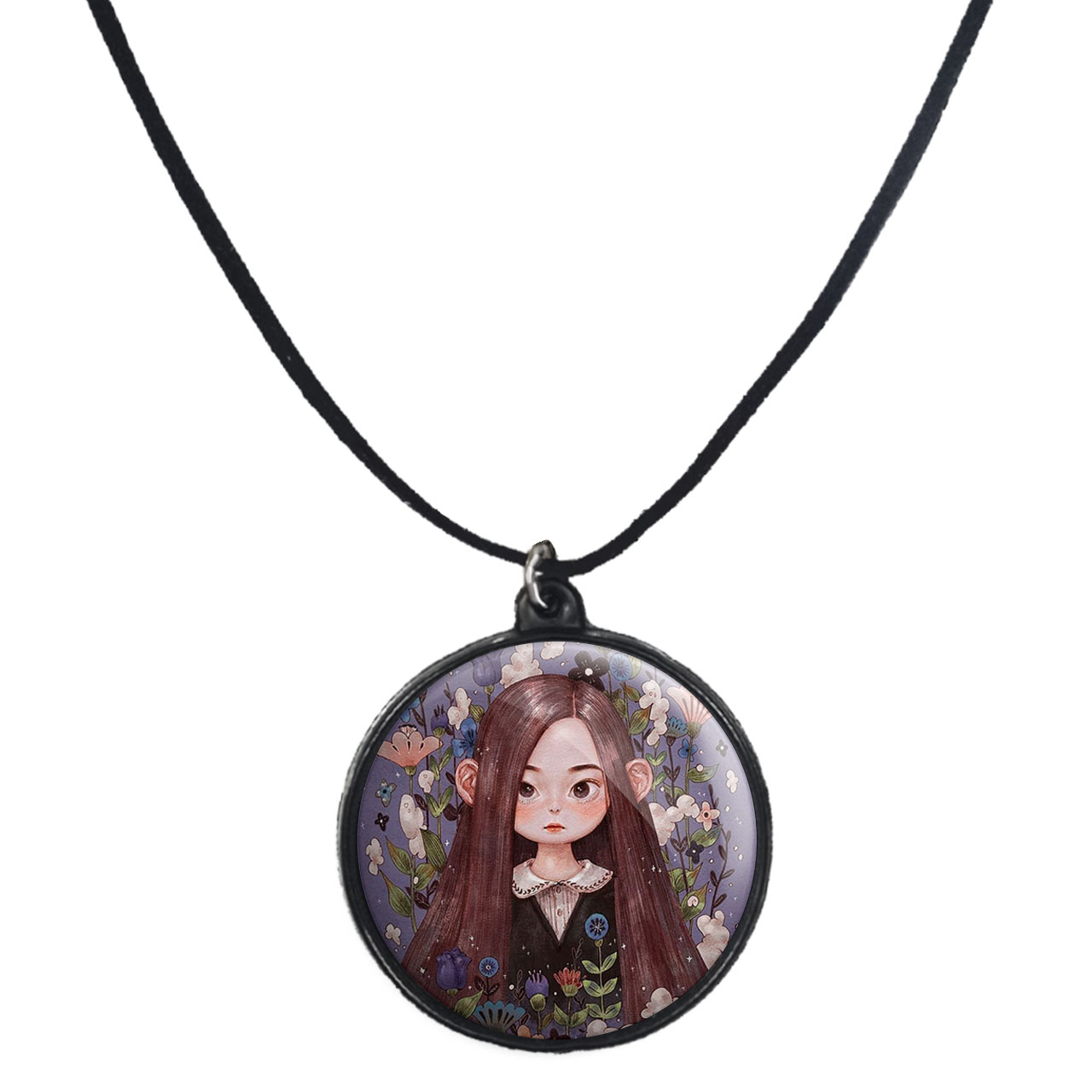 گردنبند پرمانه طرح دخترونه کد pmb.23467 مدل دو طرفه