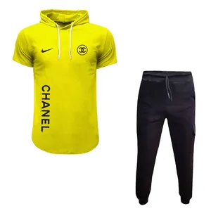 ست تی شرت کلاهدار و شلوار مردانه کد 4060