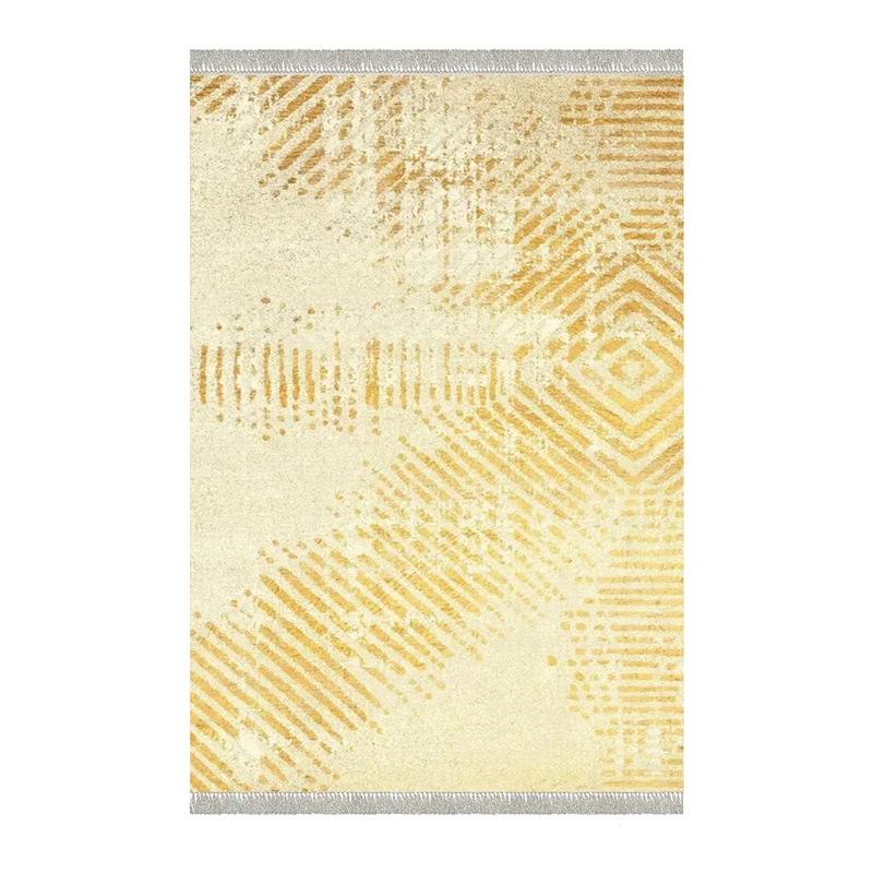 فرش ماشینی 1000 شانه هانوکس زمینه کرم حاشیه کرم مدل مینیمال کد HANM.0020.2