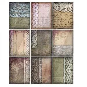 برچسب تم ساز اسکرپ بوک طرح وینتیج مدل برش خورده مات کد 9