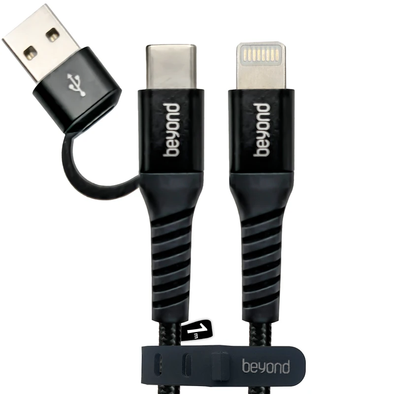 کابل تبدیل USB-C / USB به لایتنینگ بیاند مدل BCUL-551KF CHARGE DATA طول 1 متر