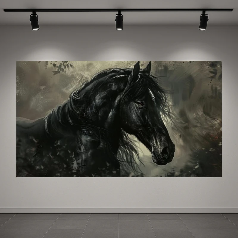 پوستر پارچه ای طرح مخمل نقاشی مدل اسب کد PD1311372