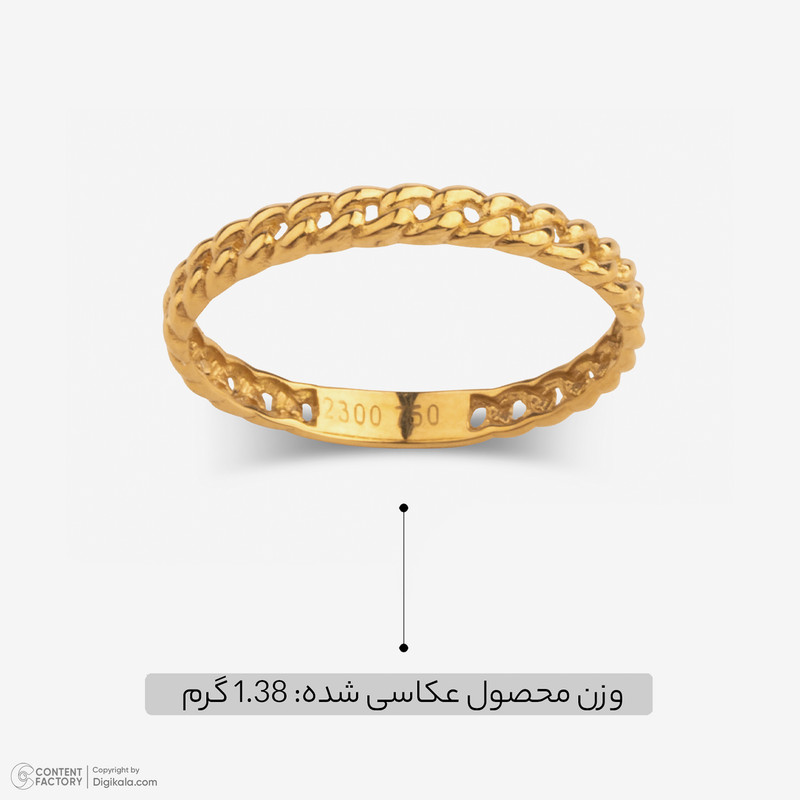 انگشتر طلا 18 عیار زنانه با طرح کارتیه بان گالری مدل 02  - 9
