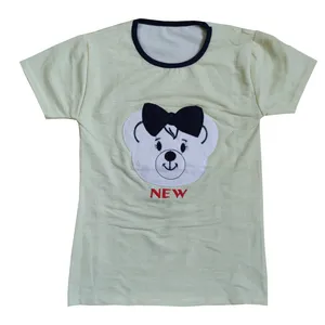 تی شرت آستین کوتاه دخترانه مدل خرس کد 7