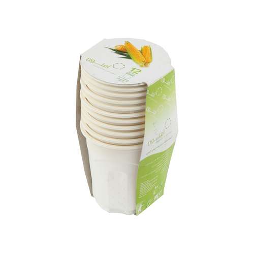 لیوان گیاهی یکبار مصرف آملون کد 200CC12 بسته 12 عددی