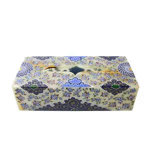 جعبه دستمال کاغذی مرمر طرح تذهیب کد 019