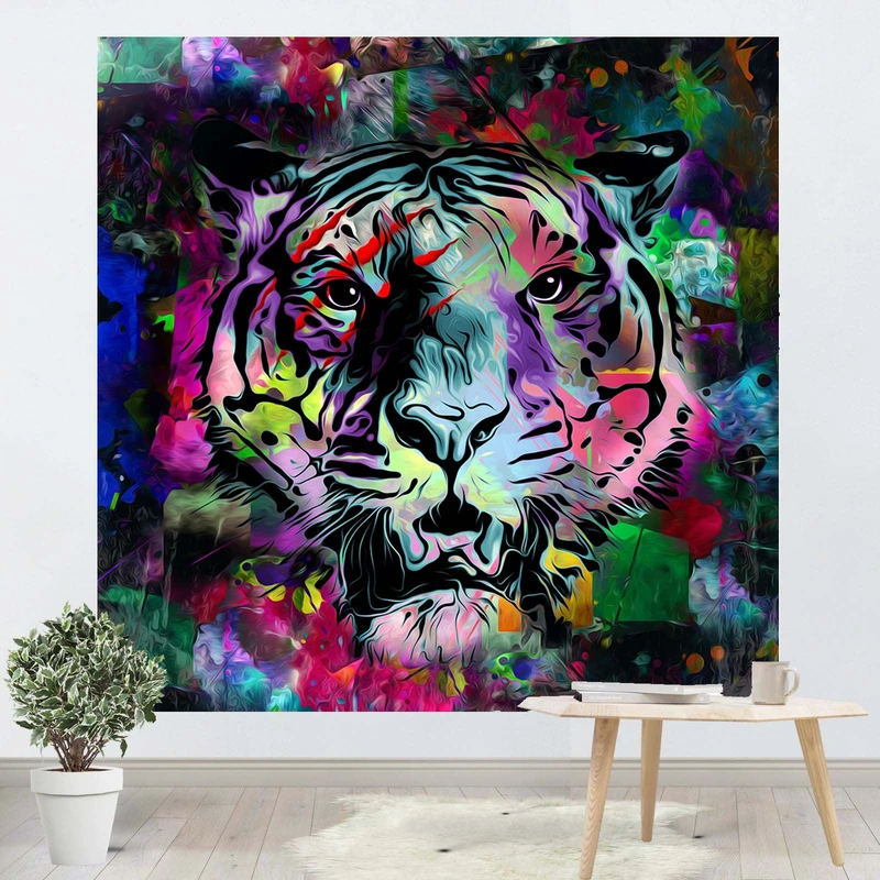 پوستر پارچه ای مدل حیوانات رنگی کد 003