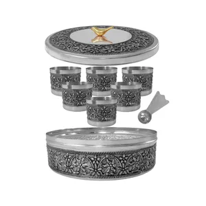 ست جاادویه مسی مدل قلم زنی کد ZH306.6 مجموعه 6 عددی