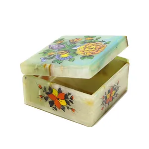 جعبه مرمر طرح گل و مرغ اسکندری کد 033