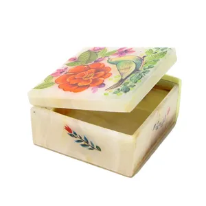 جعبه مرمر طرح گل و مرغ کد 034