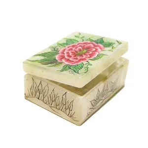 جعبه مرمر طرح گل و مرغ کد 035