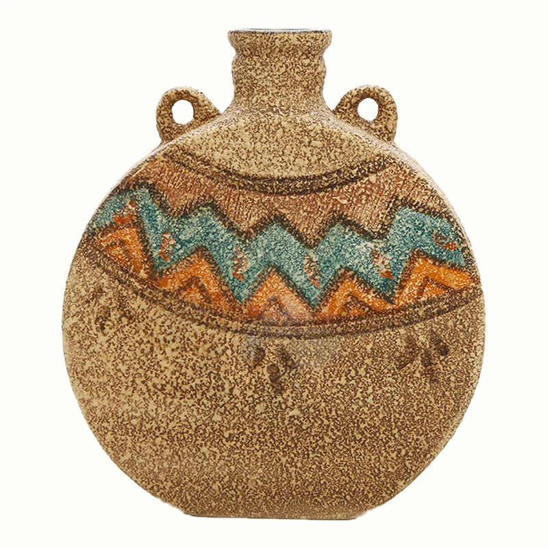 عکس شماره 2 : گلدان سفالی مدل قمقمه سلجوقی طرح سیلک کد si-003