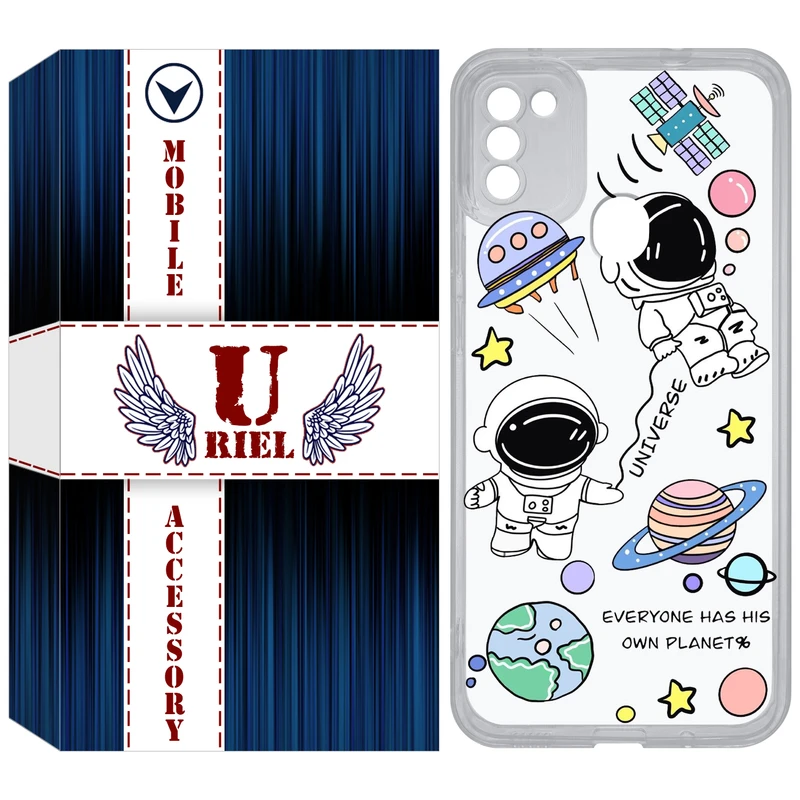 کاور یوریل مدل Clear کد 25 طرح فضانوردان مناسب برای گوشی موبایل سامسونگ Galaxy A11 / M11