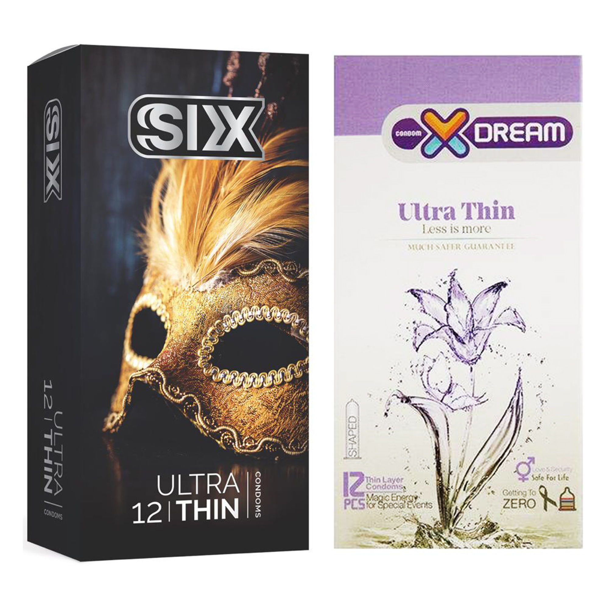  کاندوم سیکس مدل Ultra Thin بسته 12 عددی به همراه کاندوم ایکس دریم مدل Ultra Thin بسته 12 عددی