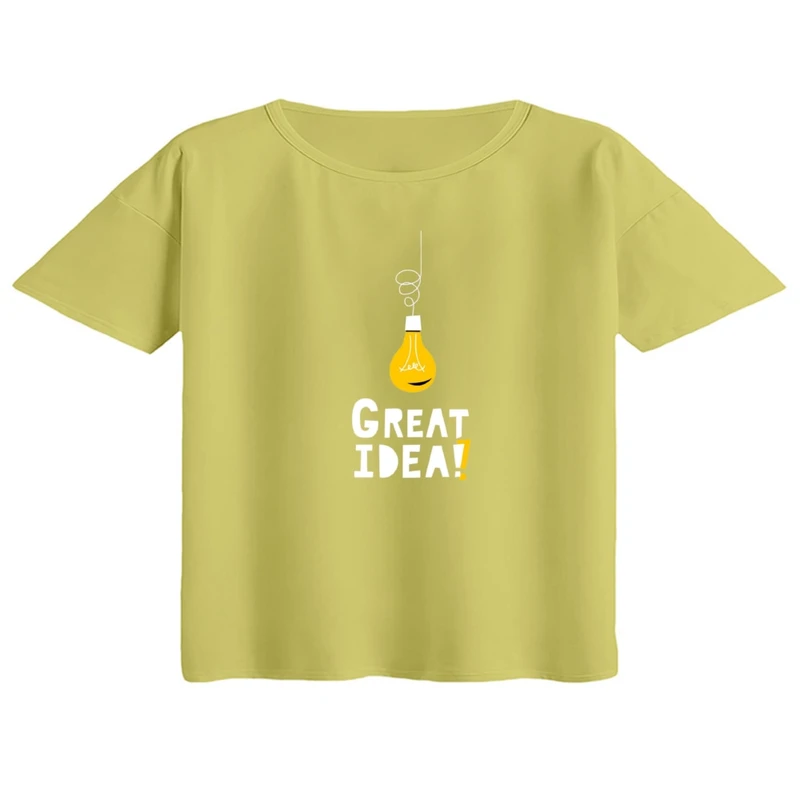 کراپ تی‌شرت آستین کوتاه زنانه مدل ایده بزرگ