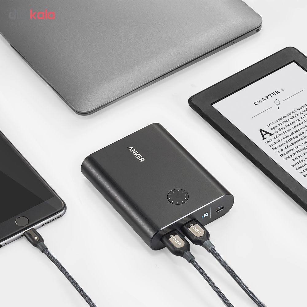 شارژر همراه انکر مدل A1316 PowerCore Plus With QC3 با ظرفیت 13400mAH به همراه کابل microUSB