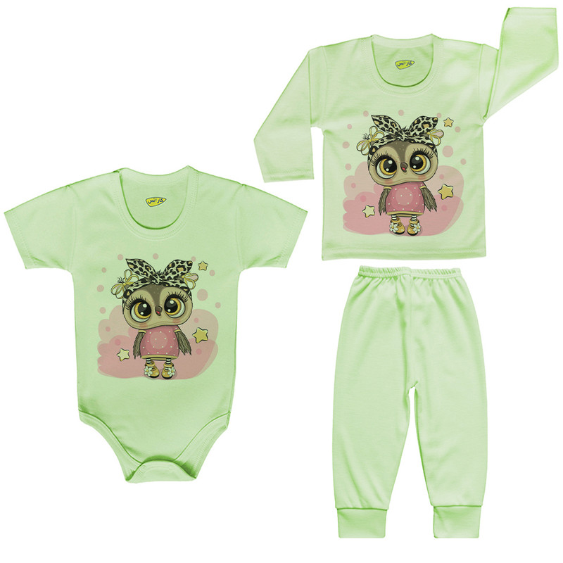 ست 3 تکه لباس نوزادی کارانس مدل PRSG-3163