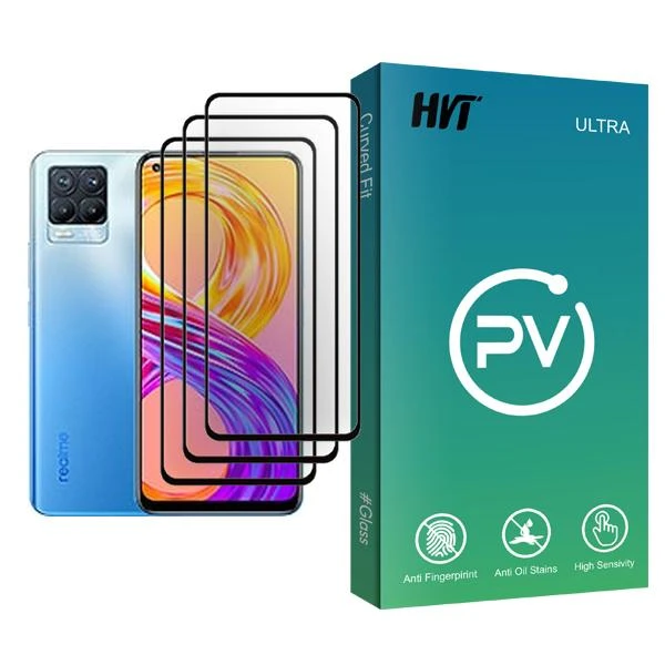محافظ صفحه نمایش اچ وی تی مدل PV Glass MIX003 مناسب برای گوشی موبایل ریلمی 8 Pro بسته سه عددی