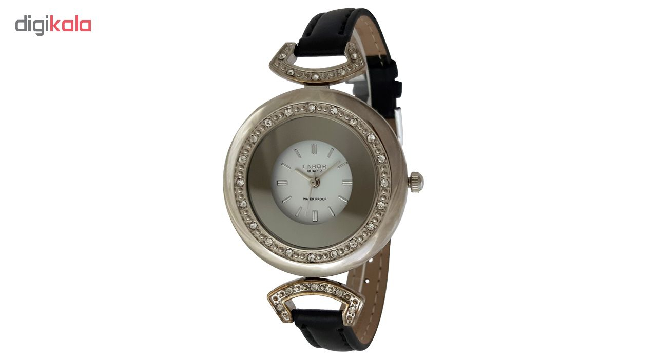 ساعت مچی عقربه ای زنانه لاروس مدل 512-74762 به همراه دستمال مخصوص برند کلین واچ