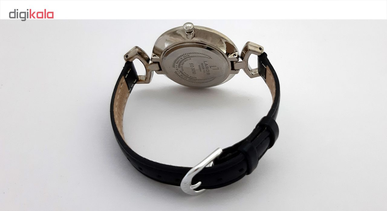 ساعت مچی عقربه ای زنانه لاروس مدل 512-74762 به همراه دستمال مخصوص برند کلین واچ